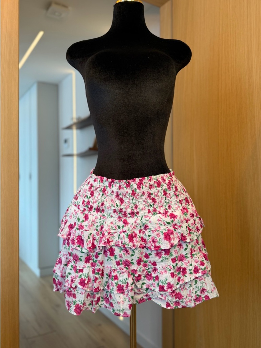 We’re All Pretty Girls Pink Floral Ruffle Mini Skirt | Romantic Muse